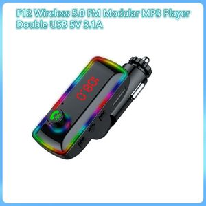 F12 FM Transmitter Audio Receiver MP3 Player 2 USB Fast Charging Handsfree Bluetooth-compatible 5.0 Car Kit