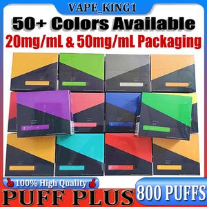 Högsta kvalitet Puff Plus 800 + Puffs E Cigarett Engångs Vape Device Pod Pen Patron 650mAh Batteri 3.5ml Förfylld Big Stick Portable Package XXL 1600 Bar
