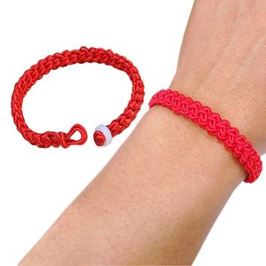 Charm Bracelets Handmade Lucky Safety Red Rope Bracelet Adjustable Knots Unisex For Couple Friends Relativesen Simple Women Men Wrist Jewelr