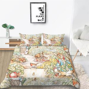 Wholesale king rabbit for sale - Group buy Peter Rabbit Bedding Set For Children Classic Duvet Cover Queen Cartoon Cute King Twin Full Double Single Bed Cover with Pillowcas3082