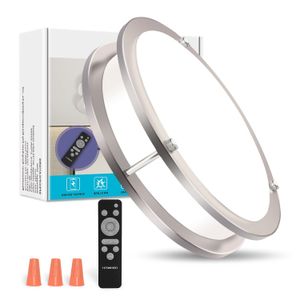 ROMWISH LED-Deckenleuchte, 30 W, 25,4 cm, dimmbar, Unterputz-Deckenleuchte mit Fernbedienung, 3000–5000 K, wechselbar, für Schlafzimmer, Küche, Badezimmer, Treppenhaus