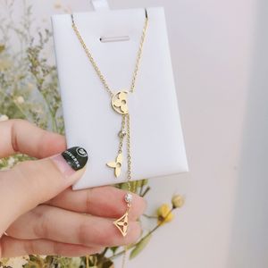 Pendant Necklaces Gold Plated Stainless Steel Necklaces Choker Chain Letter Pendant Statement Fashion Womens Crystal Necklace Wedding Jewelry Accessories X138