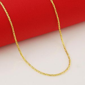 Gargantilla De Oro Real al por mayor-Chokers k Collar de oro Real Collar de mm Cadena de cola de rata Aniversario de bodas Femeninas de regalos