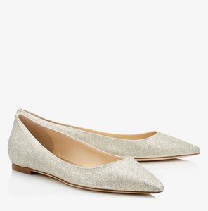 Sandali classici per donna tacchi alti Romy Flats Glitter / balletto in pelle Décolleté a punta Décolleté da donna Abito da cerimonia nuziale Décolleté 35-43