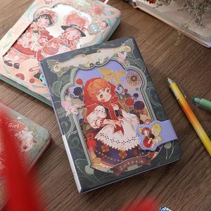 Notas de notas Little Girl's Fairytale PU Soft PU Leather A6 Livro do diário 160p Páginas ladeadas em branco coloridas Diário vintage Diário GIF GIF