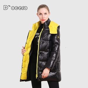 Casque de inverno CePrask Mulheres de alta qualidade casaco com capuz moda f￪mea f￪mea f￪mea roupas de inverno