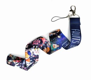 Mobiltelefonband charms 100 st cartoon japan anime fruits korg hals lanyard mobil nyckel kedja id hållare märke kedjor smycken tillbehör grossist nya