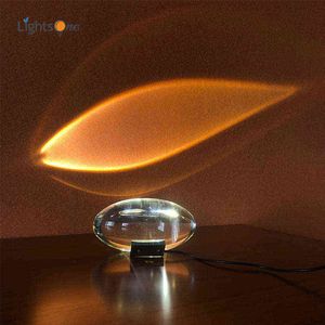 Yumurta şeklindeki verici modern sanat kristal masa lambası gökyüzü göz atmosfer projeksiyon masası lambası H220423