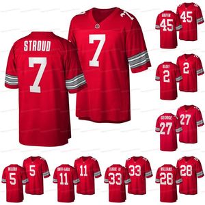 A3740 Custom State Buckeyes Scarlet Trowback C.J. Stroud Chris Olave Eddie George Jaxon Smith-Njigba Miyan Williams Noah Ruggles Ronnie