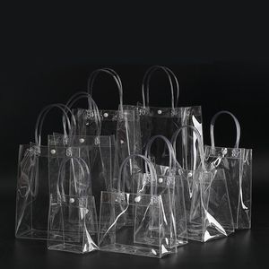 Confezione regalo DHL libero 100 pz / lotto 17 23 7 cm Sacchetto trasparente impermeabile Plastica PVC Negozio Imballaggio cosmetico Forniture per feste per festeGift