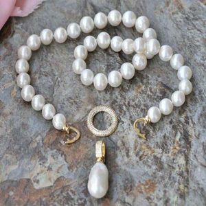 12mm White Pearl Barock Pearl Necklace Pendant 18 