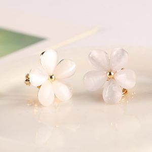 クリップオンスクリューバックJiofree Fashion Flower Opal Clip onearrings on Piercing for Women Jewelry Wholesale