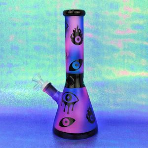 Black Magic Eye Style Glass Glass Glayah Pipe reto com tigela de articulação de 14 mm