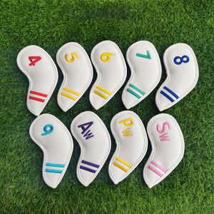 9pcs Golf Club Cover Iron Club Cover Simple Striped Head Cap Cover Outdoor Sporting Accessories CX220516