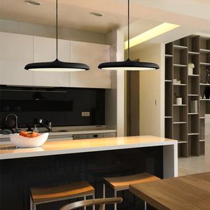 Lampy wiszące czarne oświetlenie BAR Nowoczesny LED Light Kitchen Island Lampa El Light