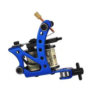 10 turns tattoo machine without hook wire 1pc blue kingfisher secant electroplated iron frame coil