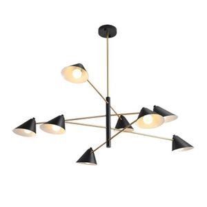 Подвесные лампы постмодернистская люстра для гостиной черно -золотой спальня E14 Освещение лампочки Простые современные люстры светильники
