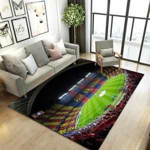 Mattor Fotbollsmatta 3D Tryck Soccer Sports Bedroom Mats and Rugs Stora moderna hemdekorationer för barns rumsgolvmatcar