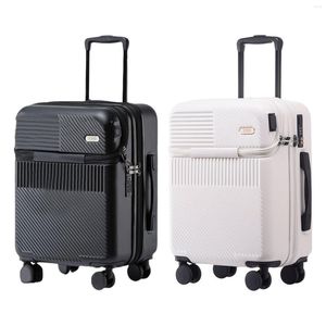 スーツケースキャリーラゲッジPCハード便利なホイールフロントジッパーポケットスーツケーストリップ