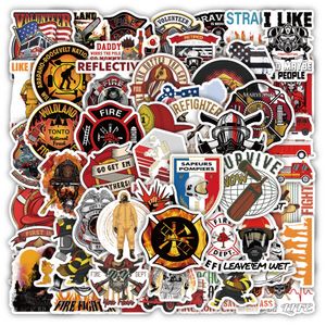 Pack of 50Pcs Wholesale Firefighter Stickers No-Duplicate Waterproof For Luggage Skateboard Notebook Helmet Water Bottle Phone Car decals Kids Gifts