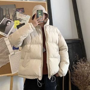 冬の男性カラフルなパーカーコートストリートウェアヒップホップポケット太いジャケットメンズファッション韓国パフトップ