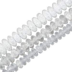 Diğer Doğal Taş Mat Beyaz Kar Çatlamış Kristal Abacus Gevşek Boncuklar Mücevher Yapma 6/8/10mm DIY El Yapımı Bilezikler 15 
