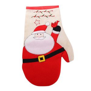 Boże Narodzenie Pieczenie odporne na ciepło Piekarnik Mitts Kuchnia Grillowanie Anty-Skalding Rękawice Piekarnik Santa Claus Snowman Tray Dish Dish Bowls Mitt Holder Prezent JY1163