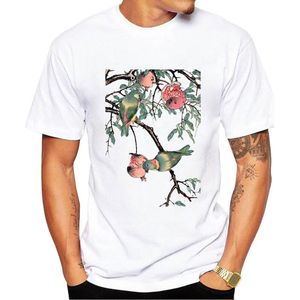 Wholesale t shirt customization for sale - Group buy Men s T Shirts AMEITTE Est Custom Pomegranate And Lovebirds T Shirt Birds Printed Summer Hipster Streetwear Tops Tee