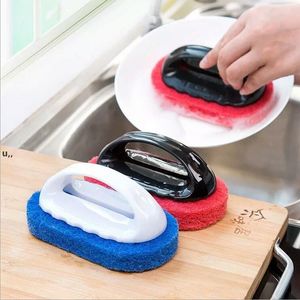 Bathroom Kitchen Handle Scouring Pads Cleaning Brush Sponge Ceramic Wall Glass Clean Sponges Shower Pot Dishwashing Brushs