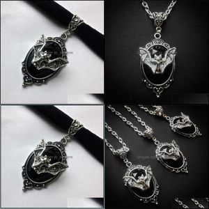 Pendant Necklaces Pendants Jewelry Gothic Bat Necklace Choker Victorian Black Drop Delivery 2021 Dafw1