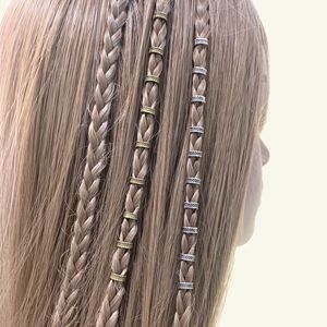 10pcs/set African Braid Spiral Hairpin for Women Girl Punk Round Ring Hair Clips Braids Accessories Dreadlock Charm Bead Jewelry