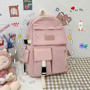 Backpack Style Bag2022 Новая модная корейская версия большие возможности школы легкая простая девочка для подростков много 220723