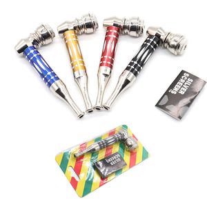 Portable Metal Removable Smoking Pipes Detachable Alloy Mini Hand Pipe Multi-Color Smoke Tube Tobacco Cigarette Holder Smoke Accessories Tools ZL0720