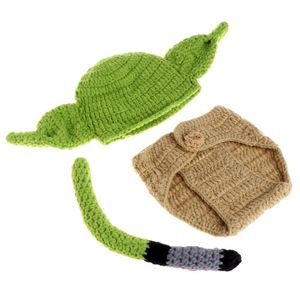 衣類セット誕生赤ちゃん男の子女の子かわいいかぎ針編みニット衣装小道具衣装ポーポグラフィーウール帽子装飾衣類