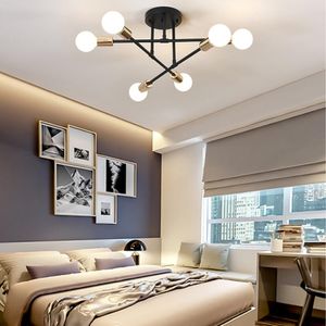 Pendant Lamps Modern Chandelier Sputnik Semi-embedded Ceiling Lamp Brushed Antique Gold Lighting 6 Lights Nordic Home DecorationPendant