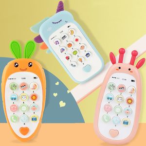 Baby Telefon Spielzeug Zweisprachige Telefon Beißring Musik Stimme Frühe Pädagogische Lernmaschine Elektronische Kinder Geschenk 220715