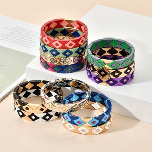 Очарование браслетов моды женское эмалевое эмалевое браслет Femme Boho Bileklik Pulseira Bransoletki Damskie Braceletscharm