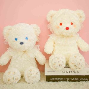 Pc Cm Beautiful Curly Bear Plush Toys Stunning Lace Teddy Dolls Stuffed Soft Animal Pillow For Kids Girls Gift J220704