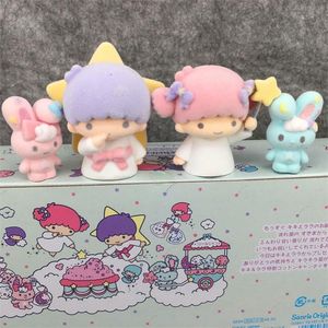 リトルツインスターズプリン犬アニメフィギュアかわいいアクションフィギュアコレクションカワイイ字型材料セット4 PVCマテリアル220520