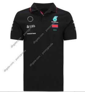 2021 Ny teamversion F1 Formel One Racing Suit Short Sleeved T shirt Polo Shirt Lapel Printed Car Overall Anpassning FF11