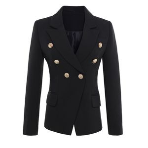 HIGH QUALITY Fashion Runway Star Style Jacket Women's Gold Buttons Double Breasted Blazer OuterwearS-5XL 220402