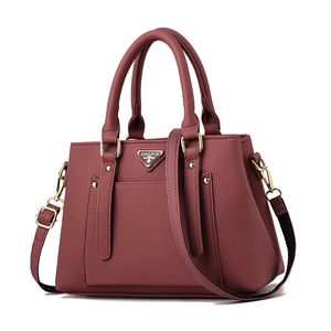 New Lady Bag Fashion Mor Totes Shoulder Messenger Bag Högkapacitet Medelålders Väskor Mjuk Läder Business Casual Purse Handväska