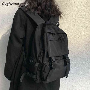 Backpack Style BagbackPack Preppy Student stor kapacitet Knapp Travs Bag Simple Harajuku Chic Fashion Retro Unisex High Street 220723