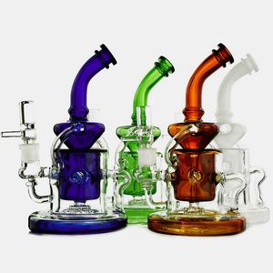 Wholesale Big Round Base Tornado Recycler Hookahs Dab Rigs Water Pipes With 14mm Bowl Klein Recycler Bongs Oil Rig Smoking Waterpipe WP308