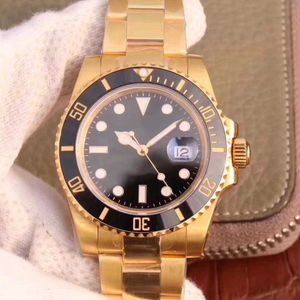 St9 Steel New Automatic 2813 Movement 40mm Ceramic Bezel Watch Watches rostfritt stål Black Lume Dial Big Date Yellow Gold 116618 Mens