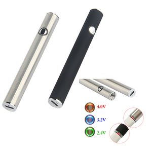 510 스레드 최대 예열 배터리 380mAh VV 탱크 유리 세라믹 카트리지 용 가변 전압 Vape 배터리 Buttom 마이크로 충전 포트