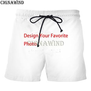 Cignawind Custom Design Diy Mens Beach Board Shorts 3D Fashion Fashion Casual Summer Turnks 220706