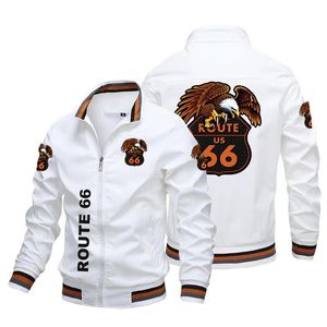 Herrenjacken 66 Bedruckte Jacke Punk Motorrad Patch Reiter Lederweste Sport Mode Flut Marke Herren BomberjackeHerren