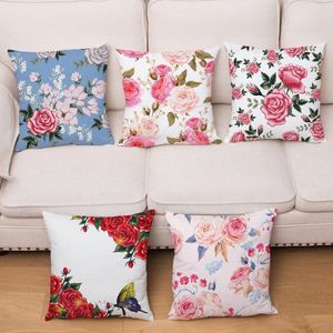 Cuscino/cuscino decorativo Nordic Cartoon Rose Flower Print Fodera per cuscino Super Soft Short Plush Covers Throw Pillows Cases Home Decor Pillow