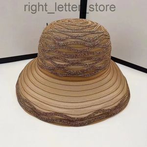 2022 Nieuwe zomer emmer hoed vrouwen casual stro kant ademende cape bassin hoed strand mode vintage casual zon hoed k pop w220805